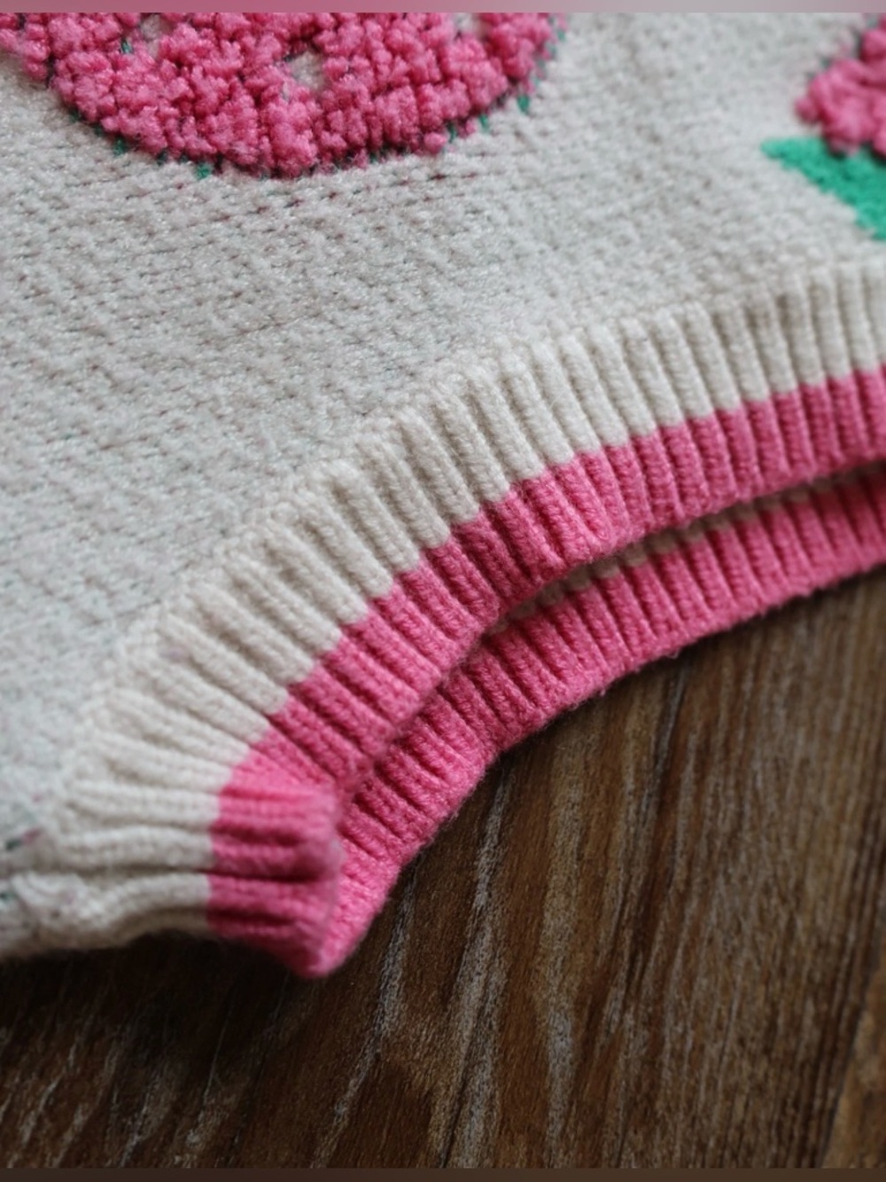 Luna Ivy Anthropologie Womens Strawberry Sweater Vest Textured Cottagecore Top M - Picture 6 of 14